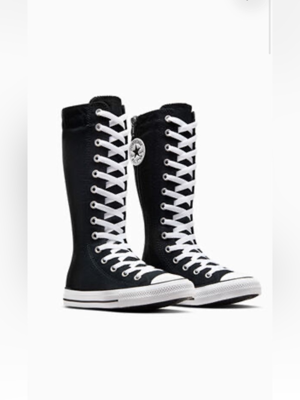 Converse Kids Size 12 Shoes NEW Knee High Chuck Taylor All Star XHi Black Zip Up